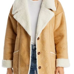 New Free People Diogo Vegan Shearling Jacket Coat XL